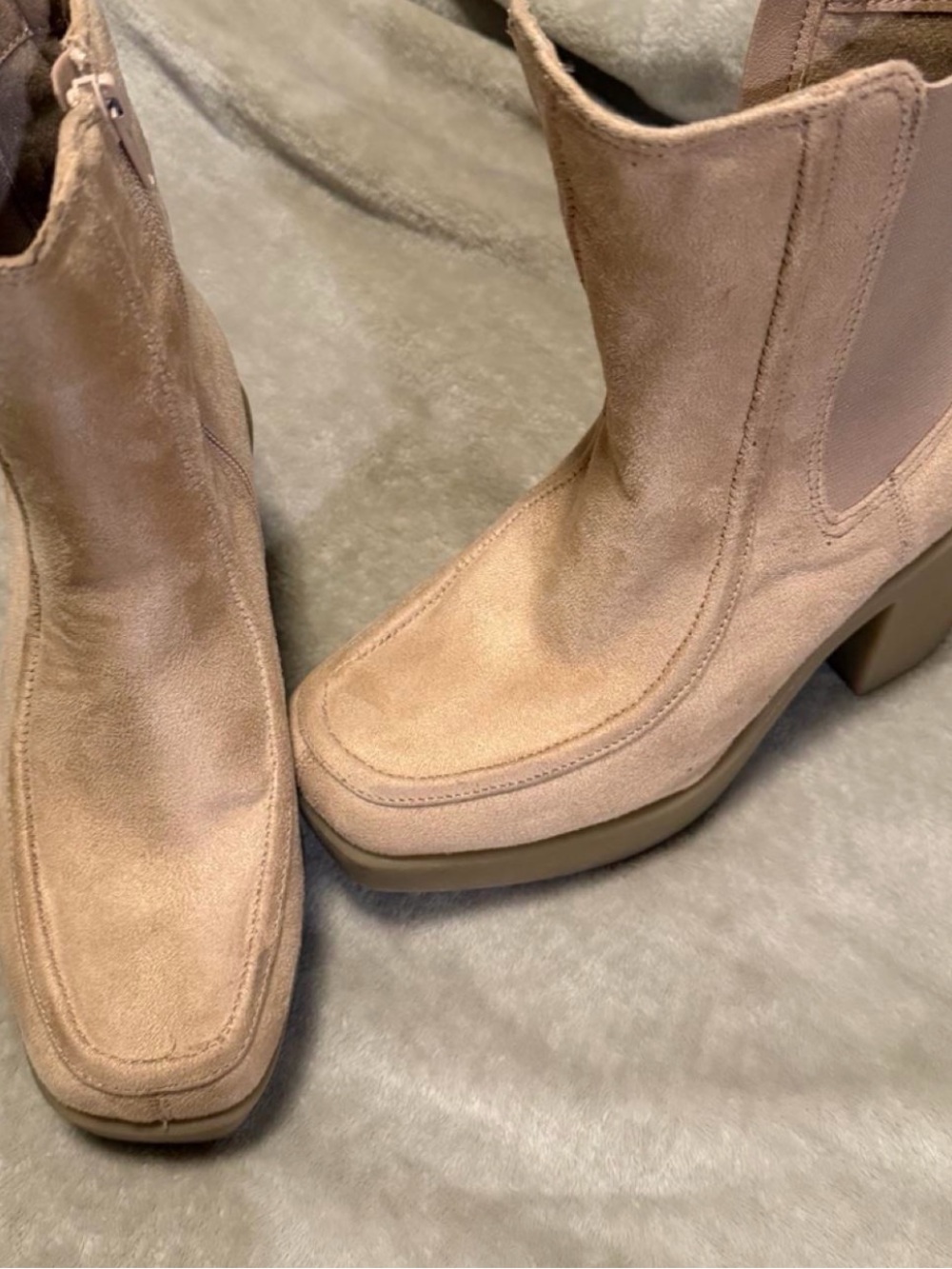 Lane Bryant Blush Suede Platform Ankle Boots